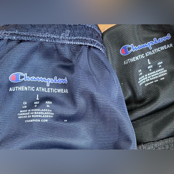 xSOLD Champion Athletic Shorts, Front Pockets, Mesh, Hidden drawstring,NavyBlack - Picture 2 of 6